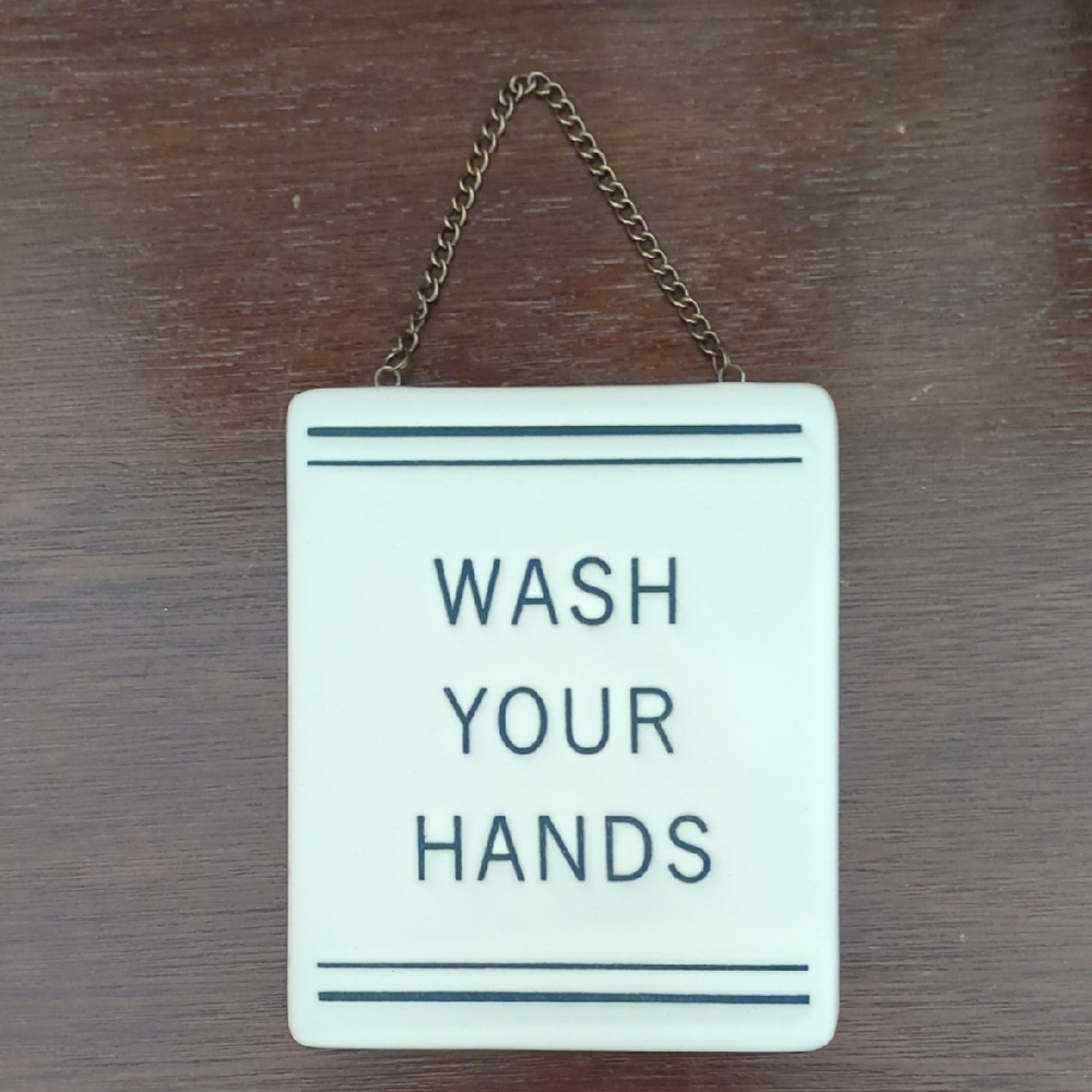 Hearth & Hand  With Magnolia White and Black Wall Decor  "Wash Your Hands"